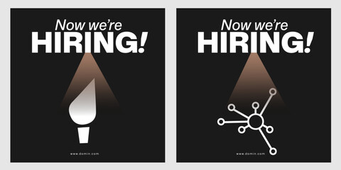 We are hiring job vacancy social media post banner design template with red color. We are hiring job vacancy square web banner design. Employee vacancy announcement. Illustration isolated