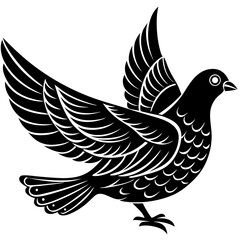 Dove silhouettes illustration on white background