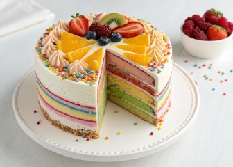 piece of cake with berries