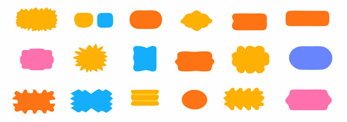 Geometric Variety: Colorful shapes and forms, arranged in an organized array. An eye-catching design for creativity. 