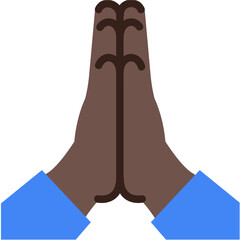 Folded Hands: Medium-Dark Skin Tone
