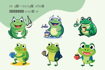 Fototapeta premium Frogs Cartoon Vector Illustration
