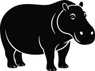 hippopotamus silhouette art.