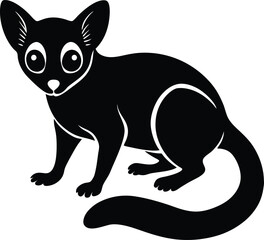 black and white cat silhouette vector art.