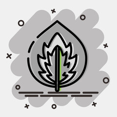 Icon calathea. Plant leaves elements. Icon in comic style.