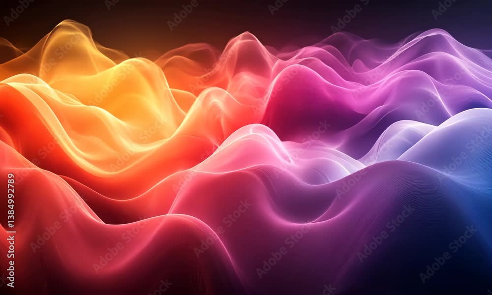 Poster abstract motion of colorful light waves creating a mesmerizing visual symphony