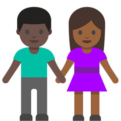Couple Holding Hands (Dark Skin Couple)
