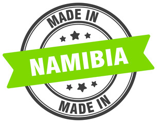 Made in Namibia round sign. Made in Namibia stamp.
