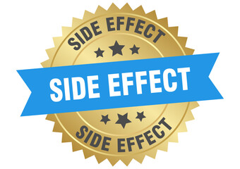 side effect. side effect round blue and gold label isolated on transparent background