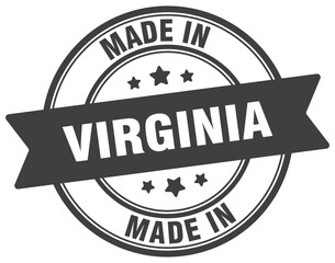 Made in Virginia round sign. Made in Virginia stamp.