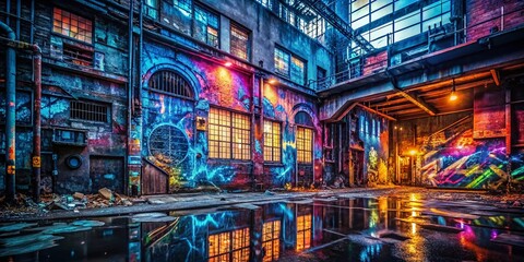 Fototapeta premium Cybersecurity: Digital Fortress - Urban Exploration Photography