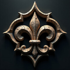  Fleur-de-lis in weathered style stone representing royalty