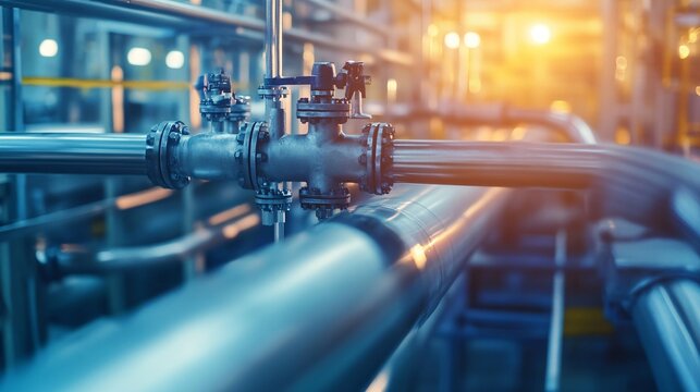 Industrial pipeline system distributing liquid in factory