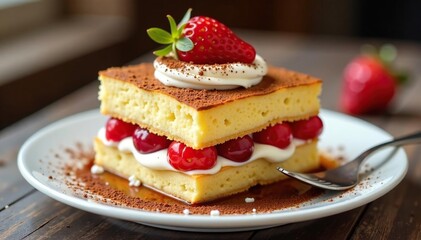 Classic Italian dessert, layers of coffee-soaked ladyfingers and mascarpone cream , cream, bakery, ladyfingers