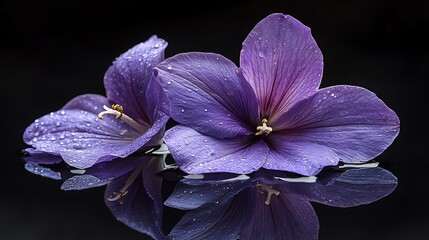 purple orchid on black background