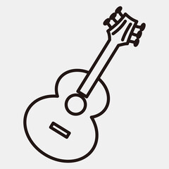 Icon guitar. Day of the dead celebration elements. Icons in line style. Good for prints, posters, logo, party decoration, greeting card, etc.