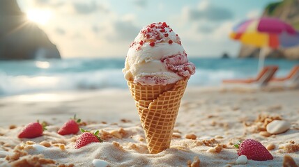 ice cream on the beach