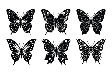 A colorful set of vector butterfly, a beautiful insect illustration for spring design.