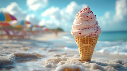ice cream on the beach