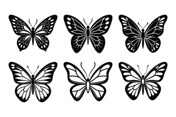 A colorful set of vector butterfly, a beautiful insect illustration for spring design.