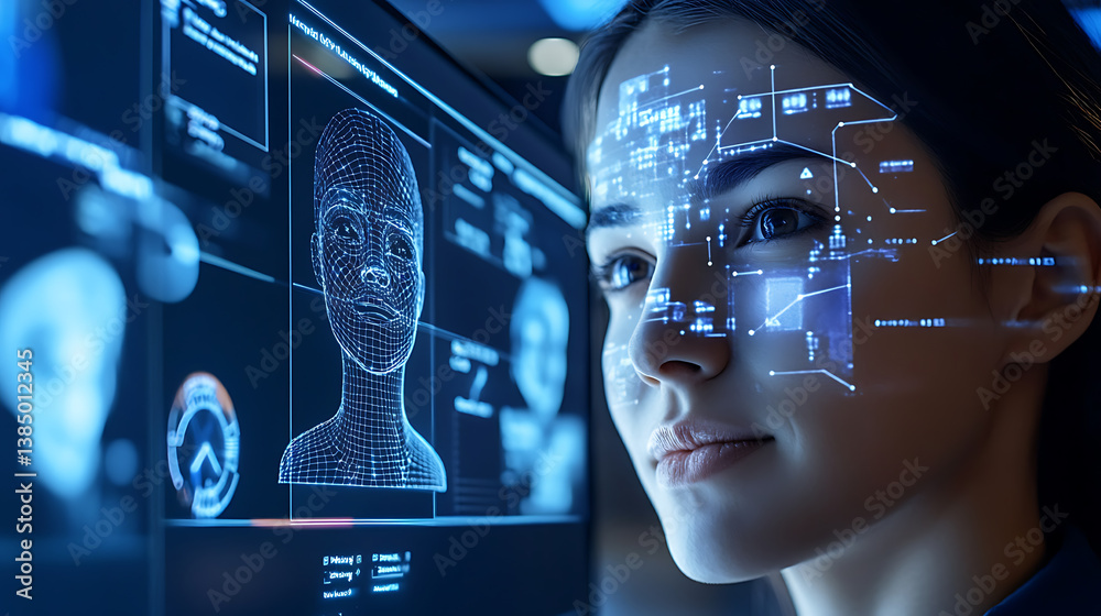 Poster an ai powered emotion detection system analyzing facial expressions to determine customer satisfacti