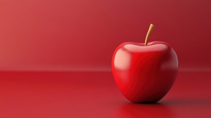 Monochromatic delight a striking red apple against a matching backdrop