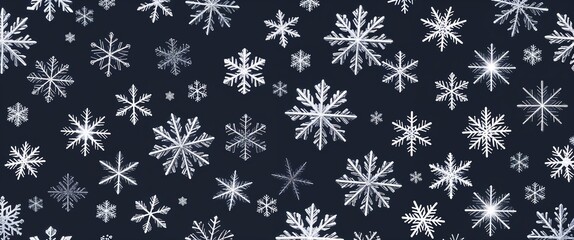 Silver snowflakes scattered digital art pattern abstract design illustration background