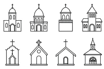 Chapel Line Art Creative Drawing for Architectural Artwork Illustration 