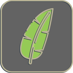 Icon banana. Plant leaves elements. Icon in embossed style.