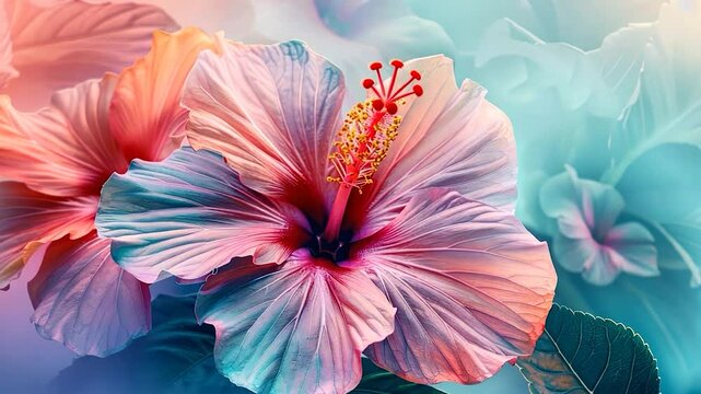 Vibrant Hibiscus Bloom: A Close-Up of Exquisite Tropical Flower
