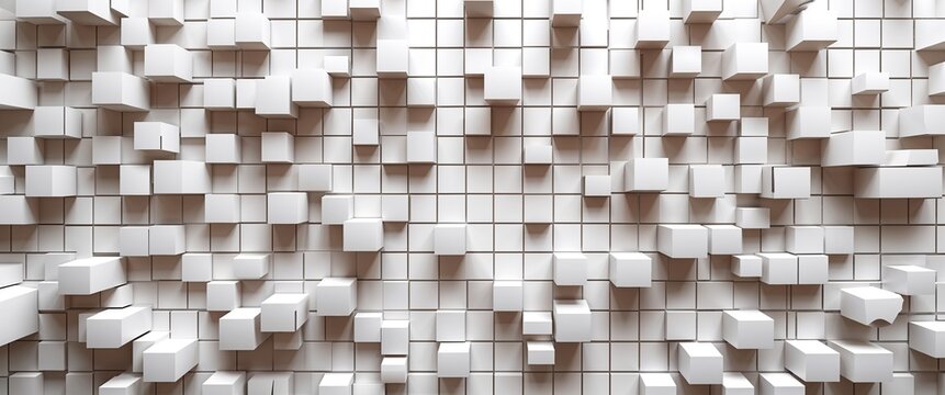 White retro square grids scattered digital art pattern abstract design illustration background