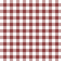Red and white checkered picnic tablecloth with a seamless gingham pattern in a vintage design