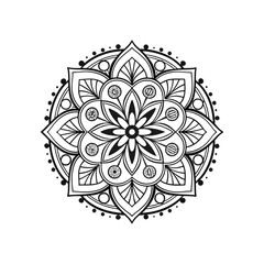 Vintage floral mandala vector design with round lace ornament