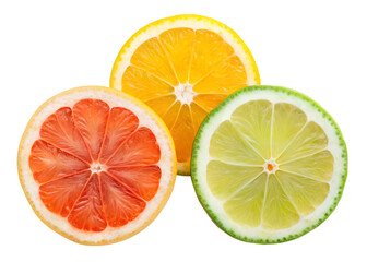 three citrus slices clipart image on transparent background