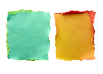 Obraz premium two colorful pieces of torn paper clipart image on transparent background