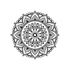Ornamental round lace ornament with floral mandala pattern design