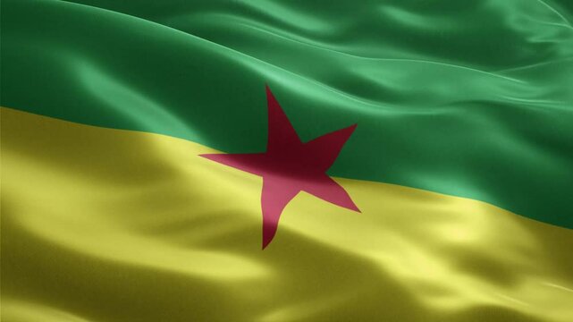 Looping Full HD video of French Guiana&rsquo;s flag waving in the wind. Realistic motion, perfect for cultural, travel, political, or educational projects.