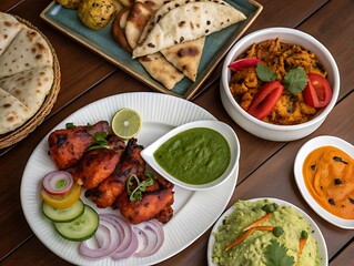 Delicious grilled chicken breast with green vegetables a healthy meal.