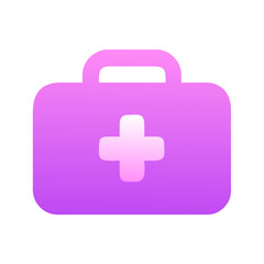 First aid kit icon in purple gradient vector style

