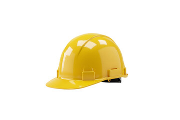 Fototapeta premium Yellow hard hat isolated on white background for construction safety equipment AI Generative