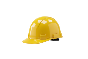 Yellow hard hat isolated on white background for construction safety equipment AI Generative