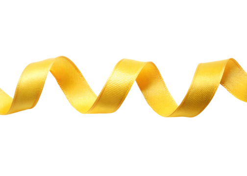 yellow wavy ribbon clipart image on transparent background