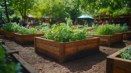Urban Raised Garden Beds with EcoFriendly, and Summer.