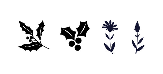 Set design flower silhouettes