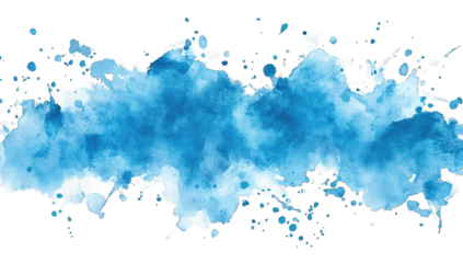 a vibrant watercolor splash in shades of blue featuring soft edges and varied intensities ideal for backgrounds designs or artistic projects
