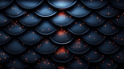 Fototapeta premium Dark Textured Scales with Glowing Embers for Background or Artistic Design Purposes