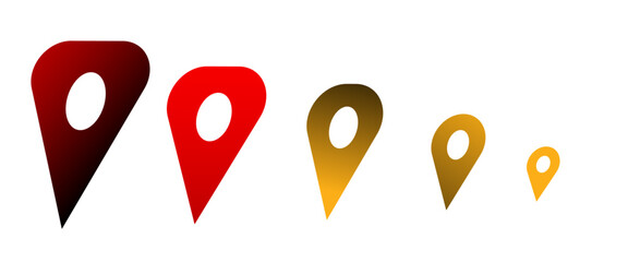 Colorful map pointers isolated on white background for navigation or location 
