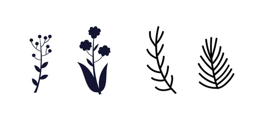 Set design flower silhouettes