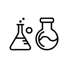 Simple Set of Chemical Related Vector Line Icons. Contains such Icons as Atom, Flask, Experiment, Research, Laboratory and more. Editable Stroke.