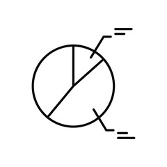 Pie Chart icon isolated on a white background. Vector illustration.